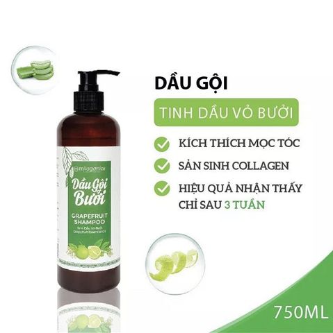 Dầu Gội Bưởi Hỗ Trợ Mọc Tóc Milaganics 750ml Grapefruit Shampoo