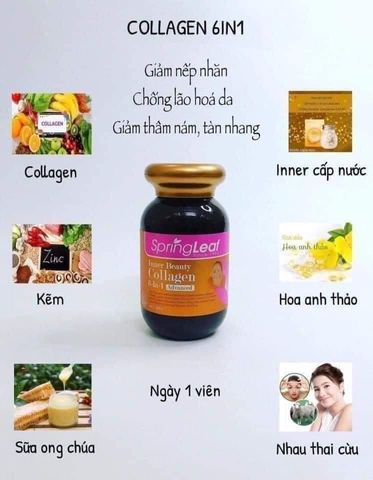Viên Uống Collagen 6 In 1 Springleaf Inner Beauty của Úc - Hỗ Trợ Làm Đẹp, Trẻ Hoá Da, Tăng Cường Sức Khỏe Từ Bên Trong