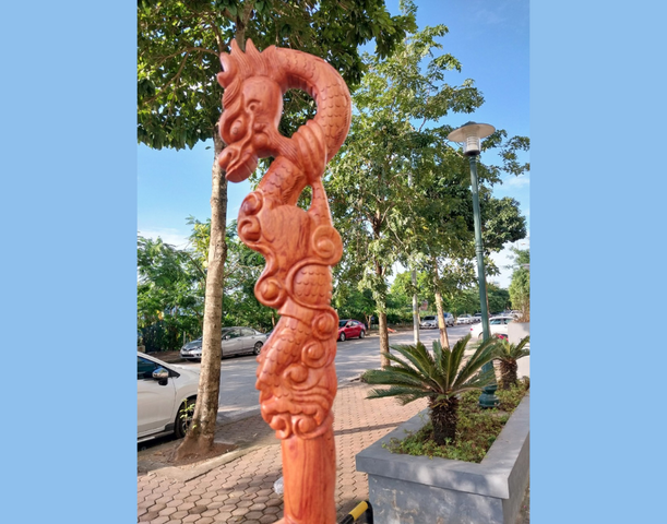 Gậy batoong gỗ hương đầu rồng 1 nguyên khối