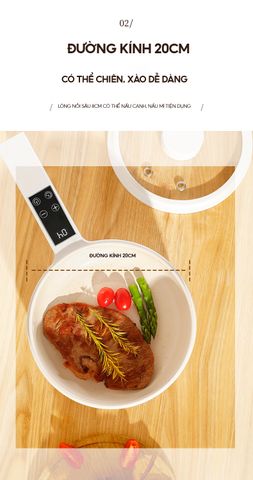 Nồi Lẩu Điện Đa Năng Mini Midimori Kèm Xửng Hấp – Hàng Chính Hãng