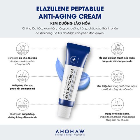 Kem dưỡng trẻ hóa sinh học Ahohwa Elazulene Peptablue Anti- Aging