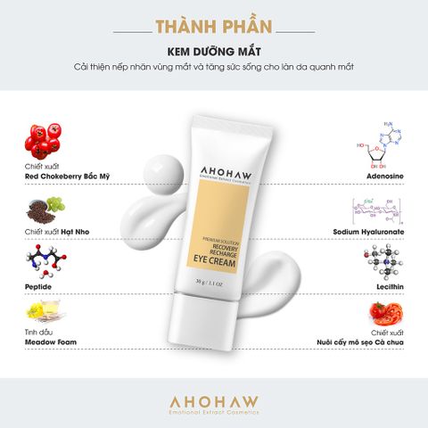 Kem dưỡng mắt cân bằng ẩm Ahohwa Premium Solution