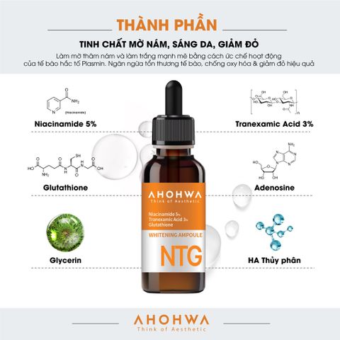 Tinh Chất Dưỡng Trắng Mờ Thâm Nám Ahohwa Whitening Ampoule 30ml - Serum Làm Sáng Da Chuyên Sâu Từ Hàn Quốc