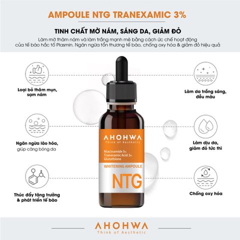 Tinh Chất Dưỡng Trắng Mờ Thâm Nám Ahohwa Whitening Ampoule 30ml - Serum Làm Sáng Da Chuyên Sâu Từ Hàn Quốc