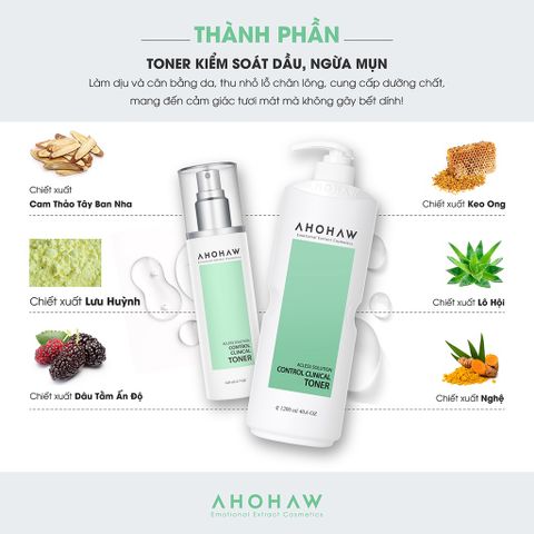 Toner cân bằng da, cấp ẩm dịu nhẹ Ahohwa Acless Solution