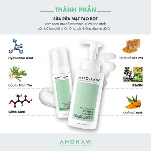 Sữa rửa mặt dành riêng cho da dầu và da hỗn hợp Ahohwa Acless Solution