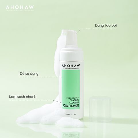 Sữa rửa mặt dành riêng cho da dầu và da hỗn hợp Ahohwa Acless Solution