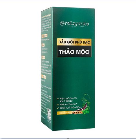 Dầu Gội Phủ Bạc Đen Tóc Thảo Mộc Thiên Nhiên Milaganics 200ml