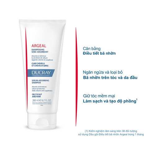 Dầu Gội Ducray Argeal Shampoo 200mL Kiểm Soát Nhờn