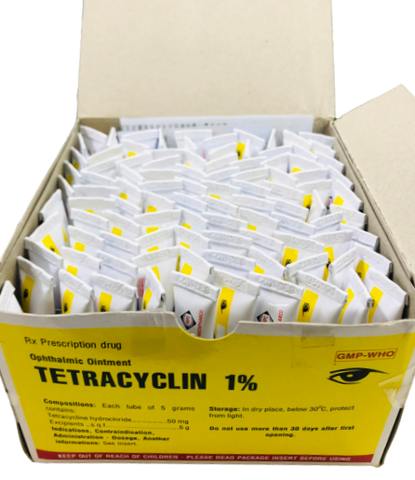 Mỡ tra mắt Tetracyclin 1% - Tuýp 5g (Hộp 100 Tuýp)
