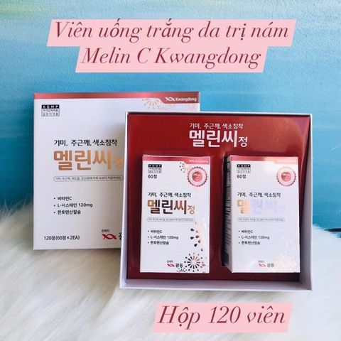 Viên Uống Mờ Nám Tàn Nhang Melin-C Kwangdong Hàn Quốc - Hỗ Trợ Trắng Da, Giảm Sạm Đen, Cân Bằng Sắc Tố, Hộp 120 Viên