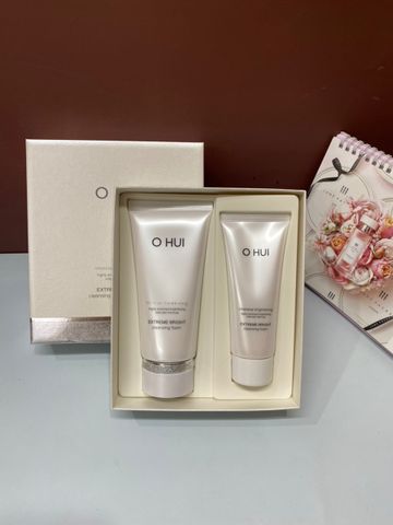 Set Sữa Rửa Mặt Dưỡng Trắng Da Ohui Extreme Bright Cleansing Foam 160ml + 100ml - Giúp Đều Màu Da và Ngăn Ngừa Chân Nám