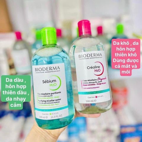 [Mẫu Mới] Nước Tẩy Trang Bioderma Créaline H2O 500ml chính hãng Pháp