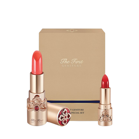Set son lì Ohui the first màu cam san hô tặng Mini Red
