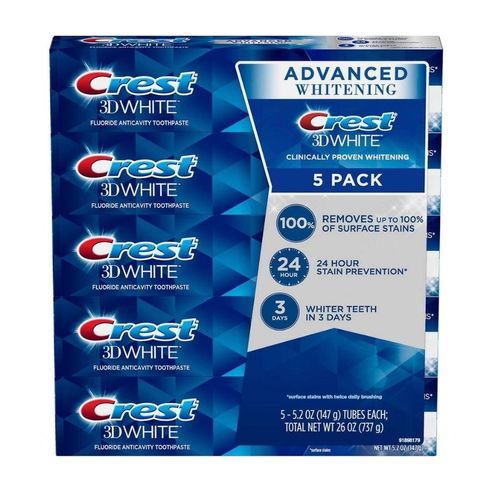 Set 5 Kem Đánh Răng Crest 3D White Advance Whitening
