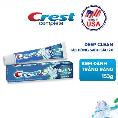 Set 2 tuýp Kem đánh răng Crest Complete Plus Deep Clean