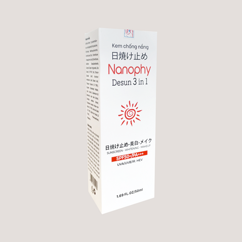 Kem Chống Nắng Nanophy Desun SPF 50+ 3 in 1 - Dành Cho Da Mụn, Da Dầu, Bảo Vệ Tia UV & IR, Dưỡng Da, Trang Điểm Tự Nhiên