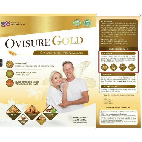 Hộp Sữa Hạt Ovisure Gold Hỗ Trợ Xương Khớp 360g