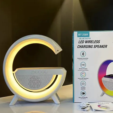 Loa Chữ G Bluetooth Kèm Sạc Không Dây ,Đèn Ngủ Sang Trọng