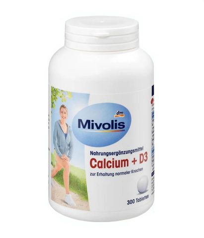 [Mẫu mới 2023] Viên Uống Canxi Mivolis Calcium + D3, Đức 300 Viên