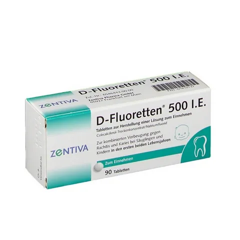 Viên uống ngừa sâu răng D-Fluoretten 500 I.E. - Zentiva