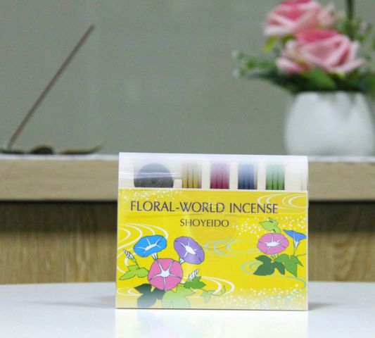 Nhang Thơm 4 Mùi Hoa Shoyeido Nhật Bản - Violet, Hoa Hồng, Hoa Nhài, Đàn Hương - Phong Thủy Thư Giãn Thiền Tịnh