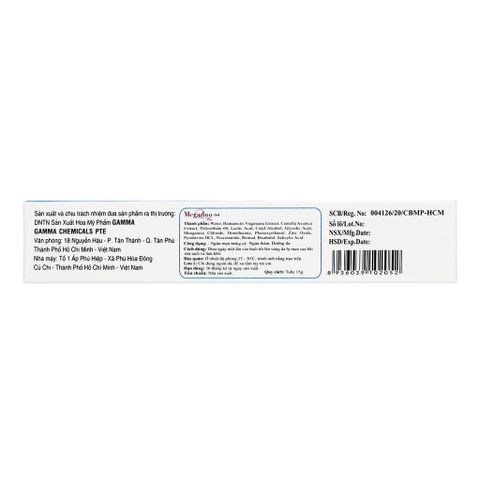 Kem Trị Mụn Ẩn Thâm Gamma Megaduo Plus 15g - Gel Chứa Retinal, BHA, AHA, Ngừa Mụn, Dưỡng Trắng Da, Thích Hợp Mọi Loại Da