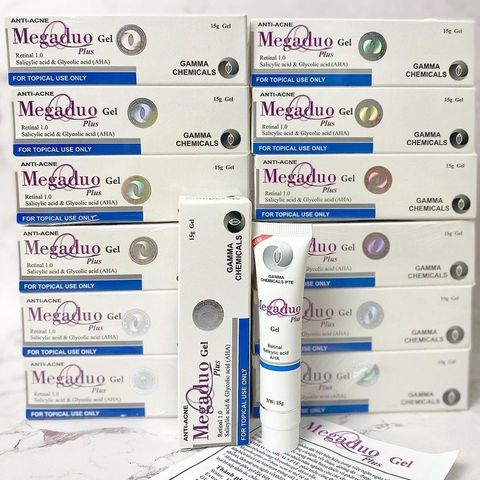 Kem Trị Mụn Ẩn Thâm Gamma Megaduo Plus 15g - Gel Chứa Retinal, BHA, AHA, Ngừa Mụn, Dưỡng Trắng Da, Thích Hợp Mọi Loại Da