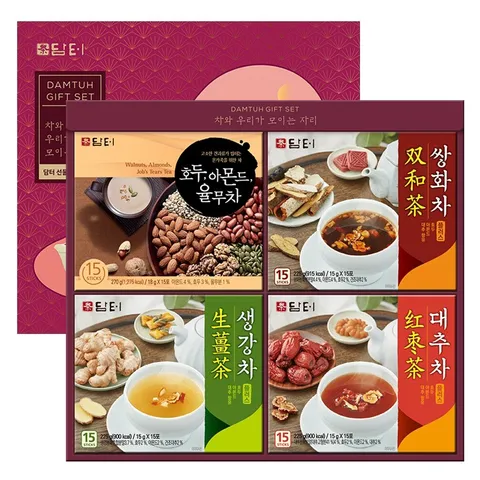 Set quà tặng cao cấp 4 vị trà và ngũ cốc Damtuh Hàn Quốc