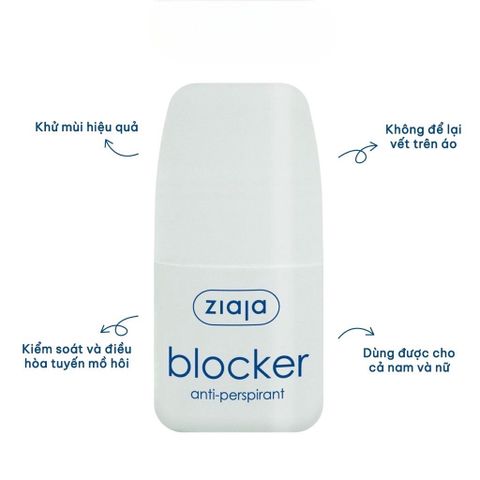 Lăn Nách Khử Mùi Kiểm Soát Mồ Hôi Blocker ZIAJA 60ml