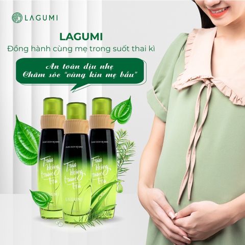 Dung dịch vệ sinh phụ nữ Lagumi 100ml - Chiết xuất trầu không và tràm trà, hỗ trợ giảm viêm ngứa cho mẹ bầu và sau sinh