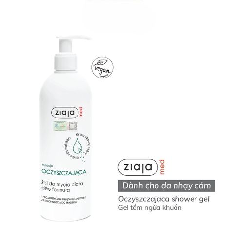 Gel Tắm Ngừa Khuẩn Ziaja Med Kuracja Oczyszczajaca ZIAJA  400ml