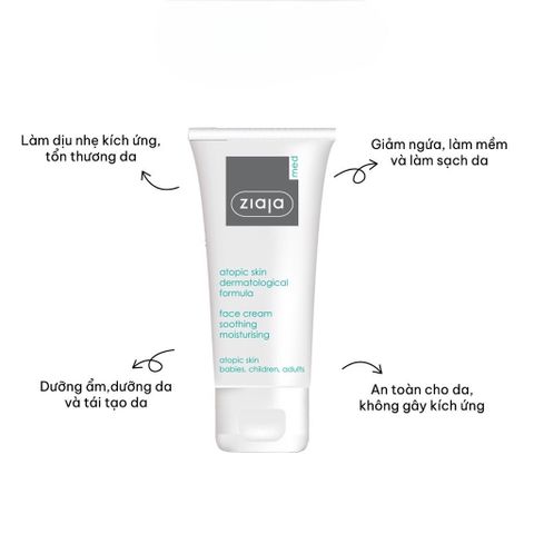 Kem Dưỡng Ẩm Da Mặt Dịu Nhẹ 5% Urê Ziaja Giảm Thô Ráp Nứt Nẻ 50ml
