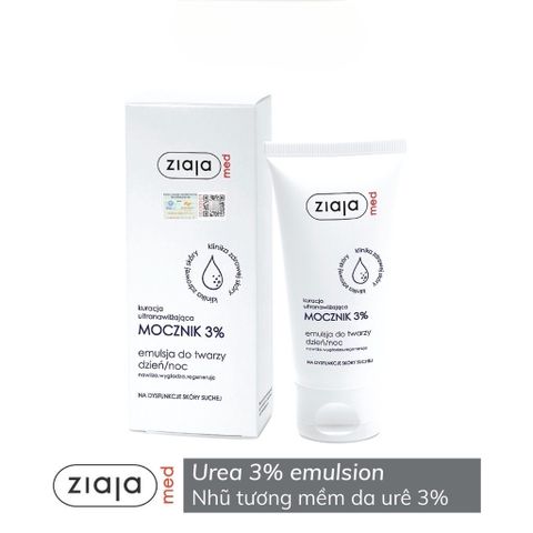 Nhũ Tương Làm Mềm Da 3% Urê Ziaja Dưỡng Ẩm, Giảm Khô Da 50ml