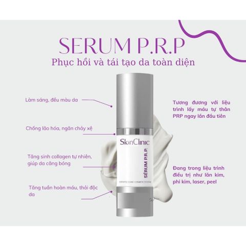 Serum Tái Tạo và Trẻ Hoá Tế Bào Gốc SkinClinic P.R.P 30ml - Chăm Sóc Da Sáng Mịn, Giàu Vitamin C, Phục Hồi Tuổi Thanh Xuân