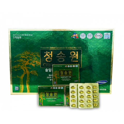 Viên tinh dầu thông đỏ Cheong Song Won hộp xanh 180 viên