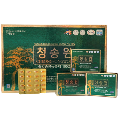 Viên tinh dầu thông đỏ Cheong Song Won hộp xanh 180 viên