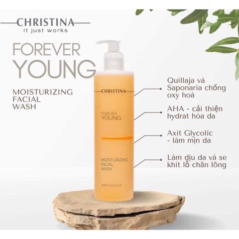 Sữa Rửa Mặt Christina Forever Young 300ml - Dưỡng ẩm Da Tươi Trẻ, Ngăn Ngừa Lão Hóa, Phù Hợp Mọi Loại Da