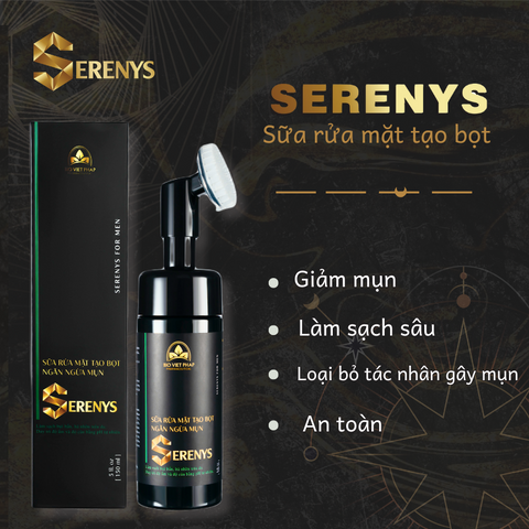 Sữa Rửa Mặt Tạo Bọt Serenys 150ml - Tinh Dầu Tràm Trà Giúp Ngăn Ngừa Mụn, Làm Sạch Sâu Cho Da Dầu Mụn Nhạy Cảm