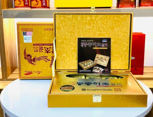 [Hàn Quốc] Nước Đông Trùng Hạ Thảo Kanghwa hộp gỗ vàng 60 gói