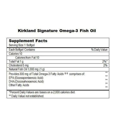 Viên uống dầu cá Kirkland Fish Oil 1000mg
