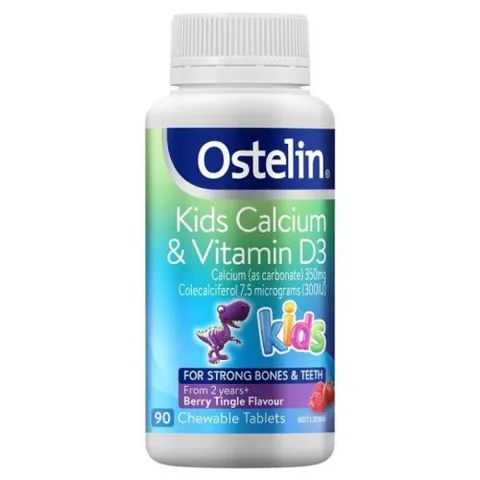 Viên nhai Bổ sung Canxi & Vitamin D3 Ostelin Kids Calcium - 90 Viên