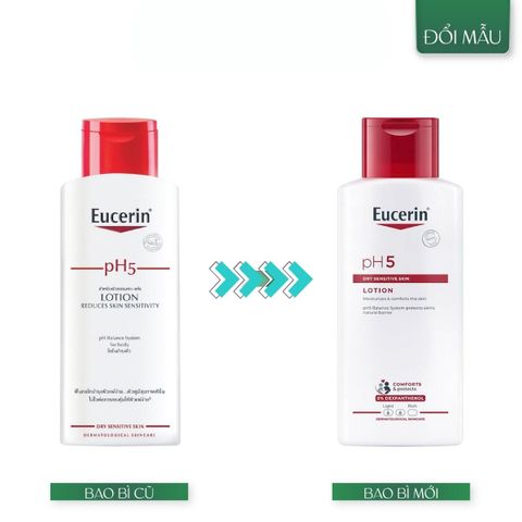 Sữa Dưỡng Thể Eucerin pH5 Lotion 250ml Cho Da Nhạy Cảm - 24 Giờ Cấp Ẩm Mịn Màng, Hỗ Trợ Bảo Vệ Da Tự Nhiên