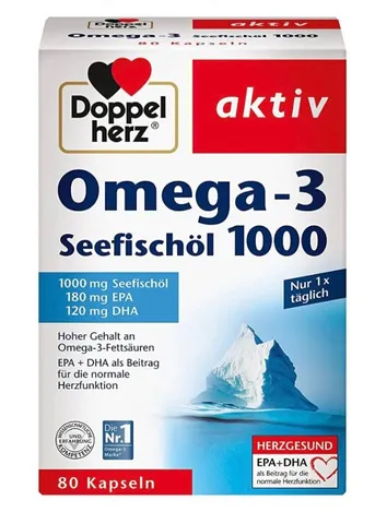 [Mẫu mới-Đức] Dầu cá Omega-3 Doppelherz - 80 viên