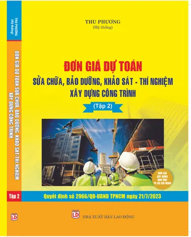 Bộ Sách Đơn giá xây dựng công trình Thành phố Hồ Chí Minh 2023 (tập 2)