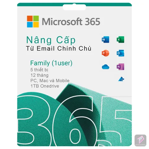 Nâng cấp Microsoft Office 365 Email Chính Chủ 1 Năm (1TB, 5 thiết bị)