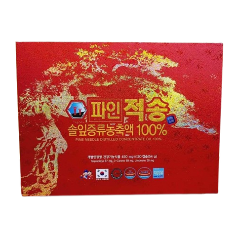 Viên uống tinh dầu thông đỏ Pine Jeok Song Gold Hàn Quốc - Hỗ trợ sức khỏe, miễn dịch, 120 viên dinh dưỡng tự nhiên