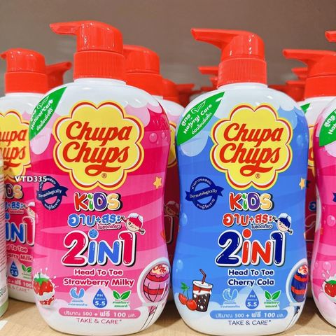 Sữa Tắm Gội  2N1 Hương Kẹo Dâu Cho Bé Chupa Chups 500ml