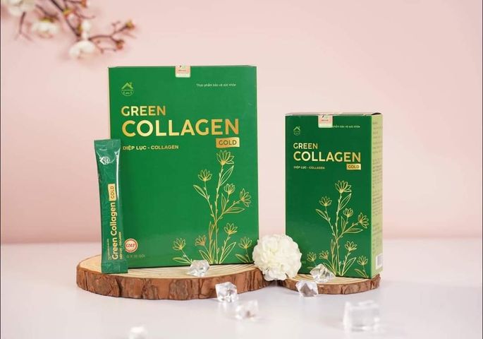 Diệp Lục Collagen Gold  Chính Hãng, Giúp Tóc Chắc Khỏe