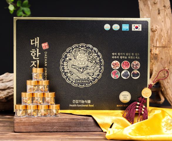 An Cung Chính Phủ Rồng Vàng Daehan Jinbodan 60 viên - Hỗ trợ sức khỏe, ổn định huyết áp, phòng ngừa tai biến, phục hồi sức khỏe cho người trên 30 tuổi